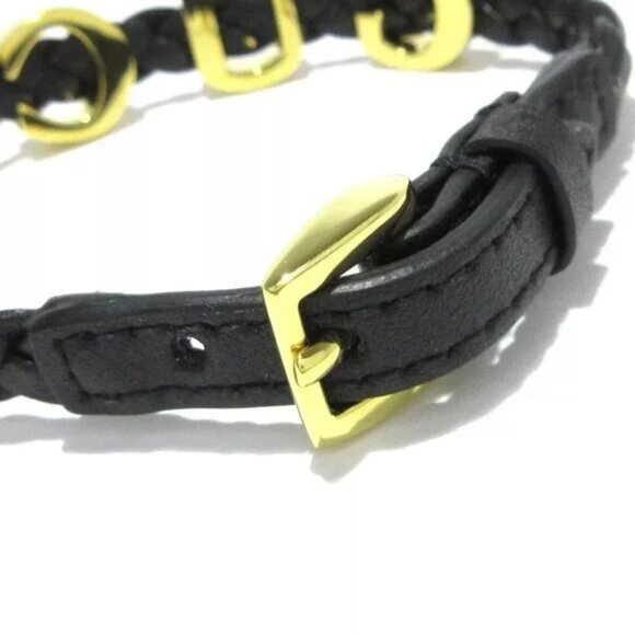 100% Auth GUCCI "GUCCI" Leather Bracelet Leather Hardware Bracelet 307-091424 - Picture 4 of 7